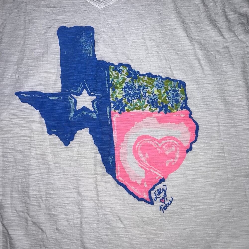 Lilly Pulitzer T-shirt Size XXS White Lilly Loves Texas Short Sleeve Graphic Tee - Picture 4 of 10
